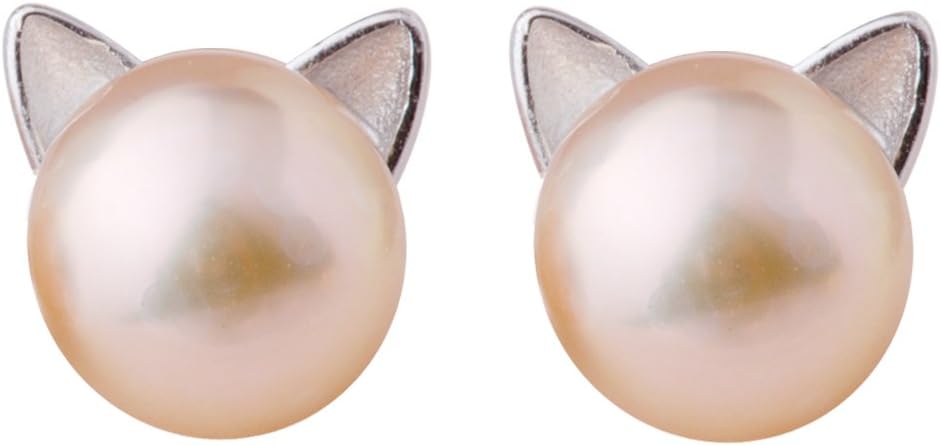 Cat Ear Pearl Stud Earrings