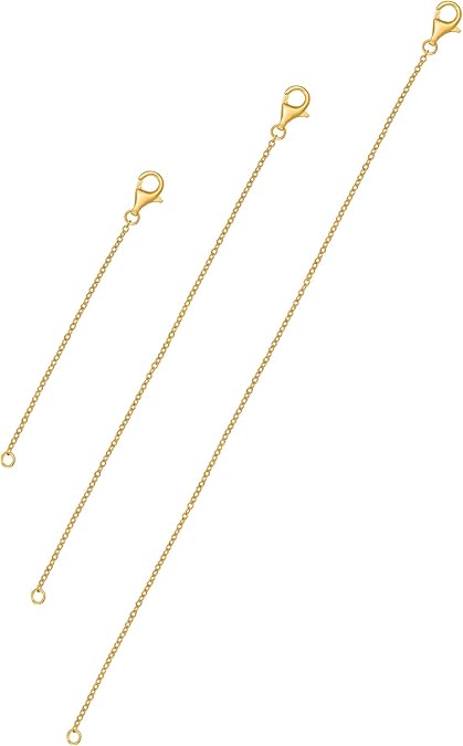 S.Leaf 925 Sterling Silver Necklace Extender Chain Set for Women 2