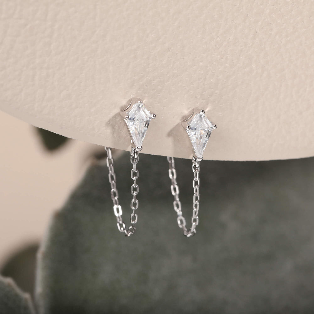 S.Leaf 18K Gold Plated Chain Earrings