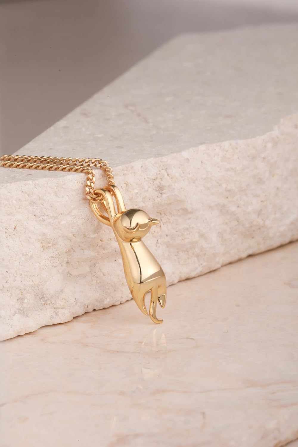 S.Leaf Sterling Silver Cat Necklace