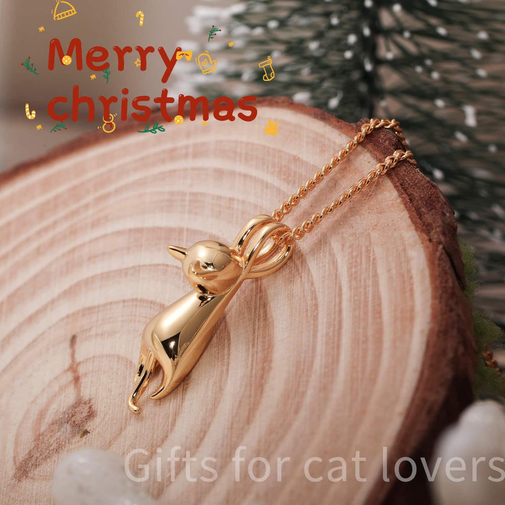 S.Leaf Sterling Silver Cat Necklace