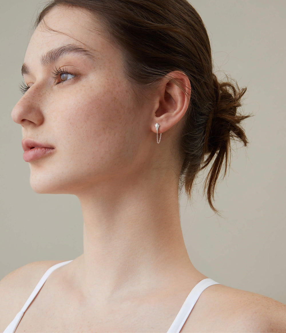 S.Leaf 18K Gold Plated Chain Earrings