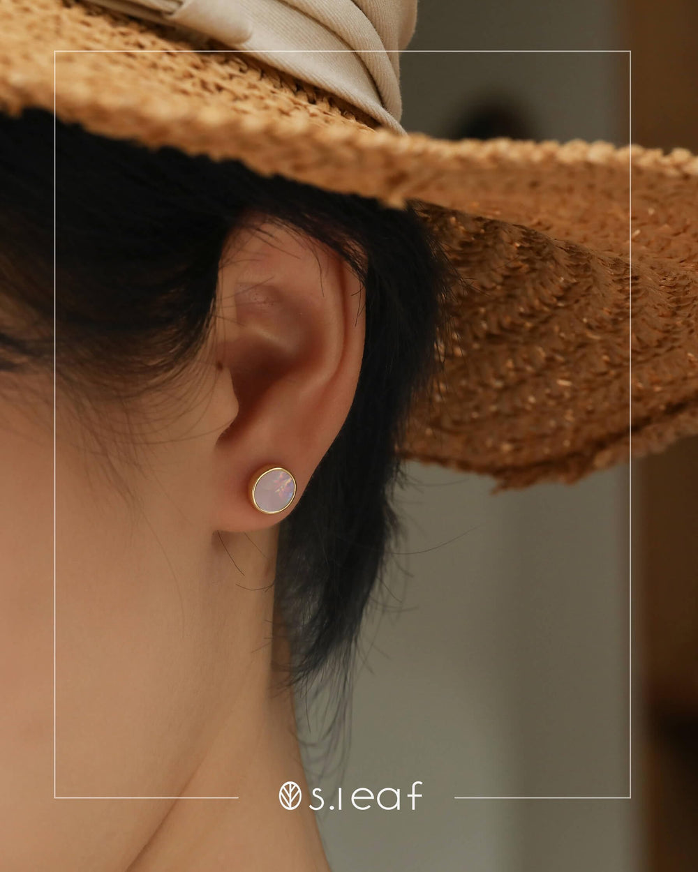 S.Leaf 18K Gold Plated Earrings for Women Shell Earrings