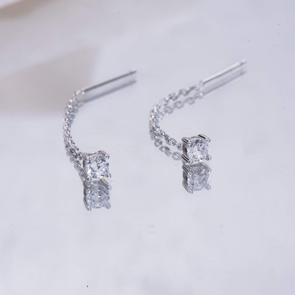 Cubic Zirconia Threader Earrings