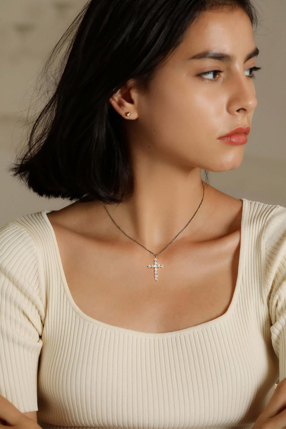 925 Sterling Silver Small Cross Necklace
