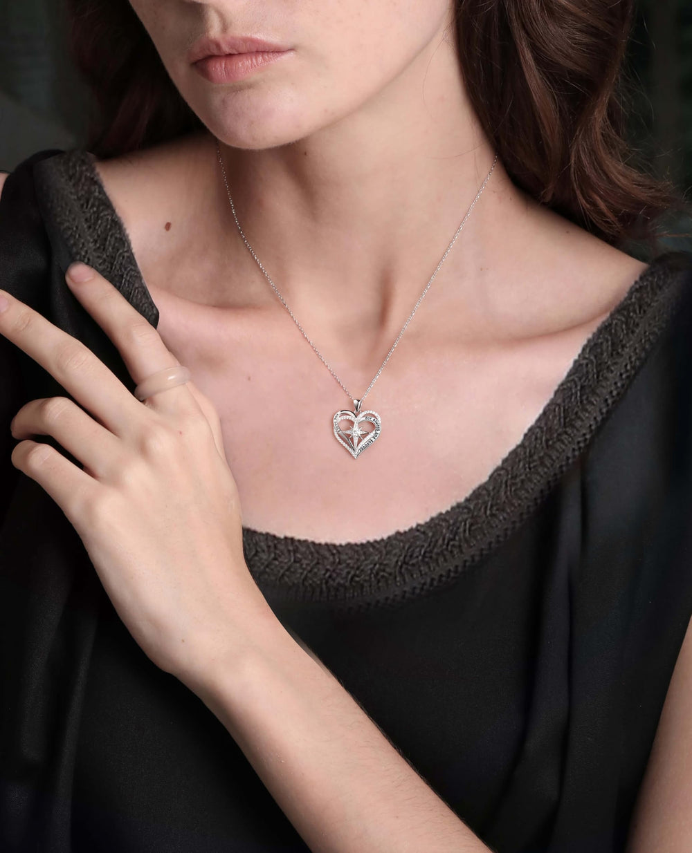 Moissanite Diamond Heart Necklaces