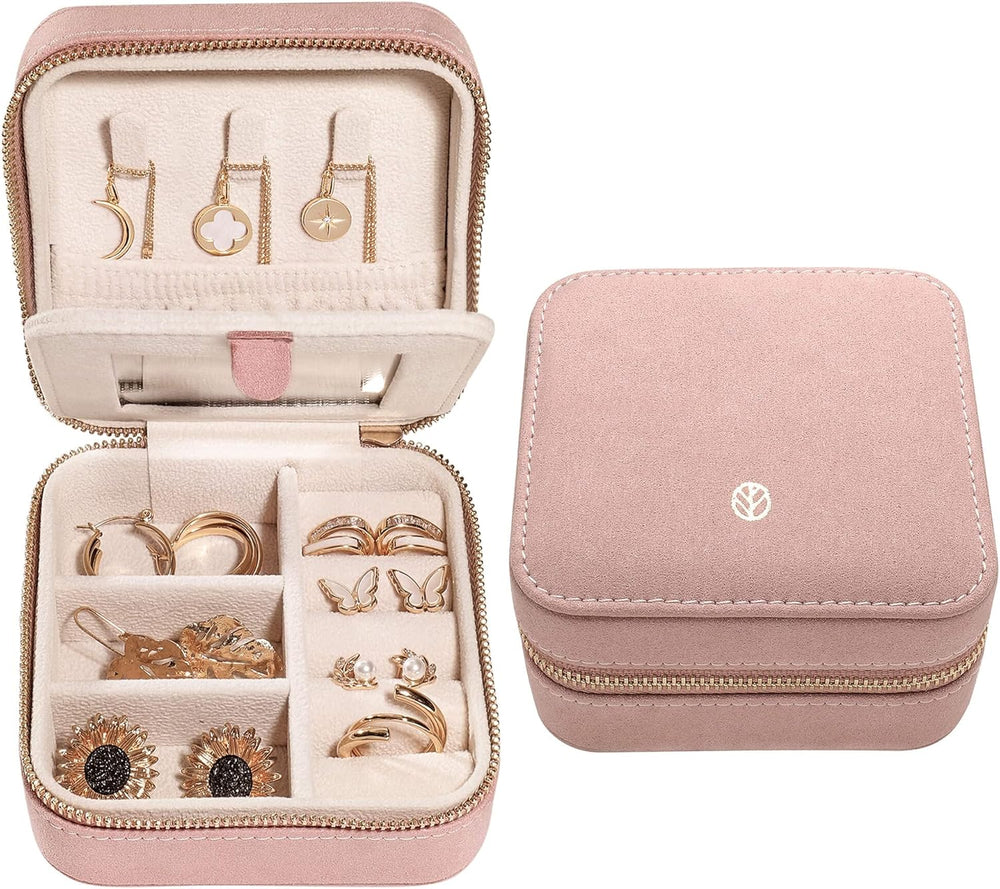 S.Leaf Mini Travel Jewelry Case - Portable Organizer Box for Women