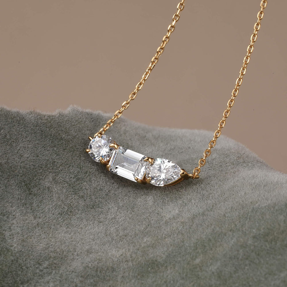 925 Sterling Silver Cubic Zirconia Round-cut Pendant Choker Necklaces