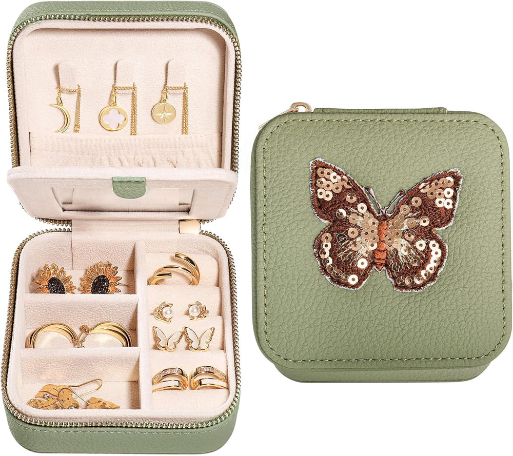 S.Leaf Mini Jewelry Case - Portable Travel Jewelry Box for Women